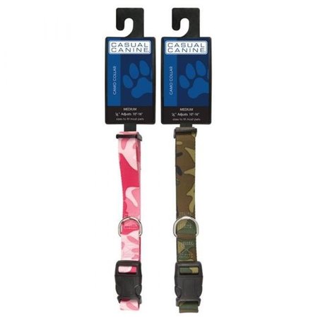 CASUAL CANINE Casual Canine ZA6741 14 75 14-20 in. Camo Dog Collar; Pink ZA6741 14 75